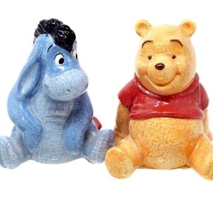 The Disney Store Winnie The Pooh Ceramic Salt & Pepper Shakers In Original Box